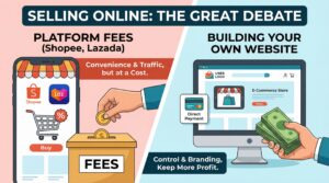 ขายของออนไลน์ ผ่าน Platform Shopee, Lazada vs Own Website